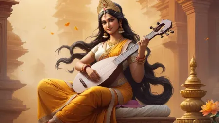 high-quality saraswati puja images 4k