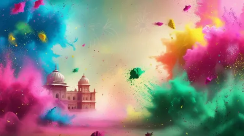 high-resolution colourful holi images with dynamic color splashes