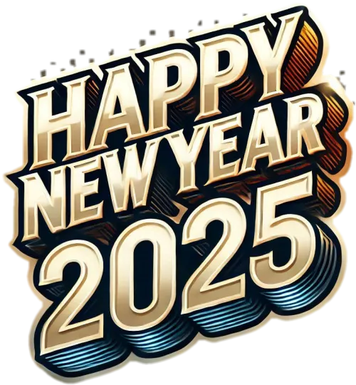 high-resolution happy new year text png for 2025