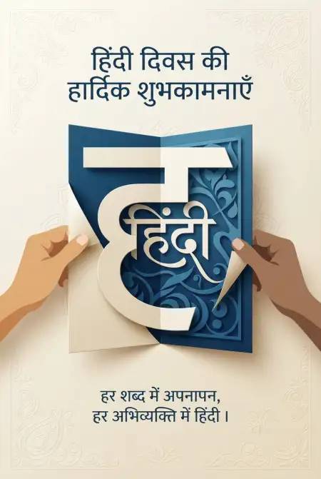 hindi diwas greeting card in hindi 2026 - Happy Hindi Diwas Wishes 2026