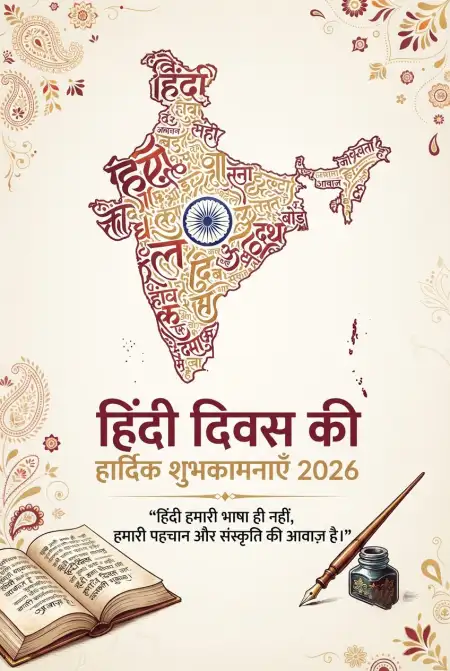 hindi diwas wishes design 2026 - Happy Hindi Diwas Wishes 2026