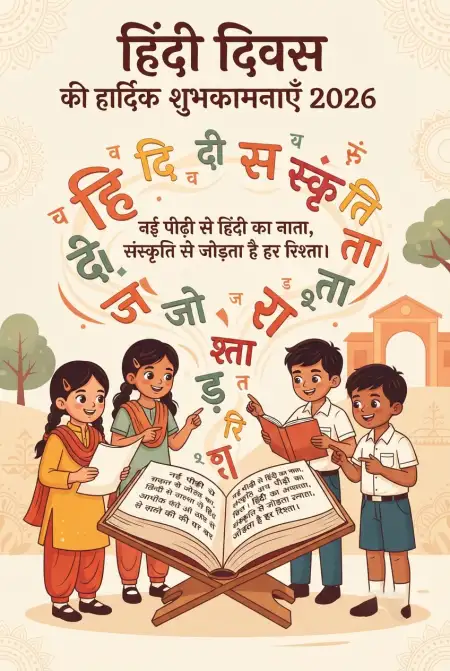 hindi diwas wishes for school students 2026 - Happy Hindi Diwas Wishes 2026