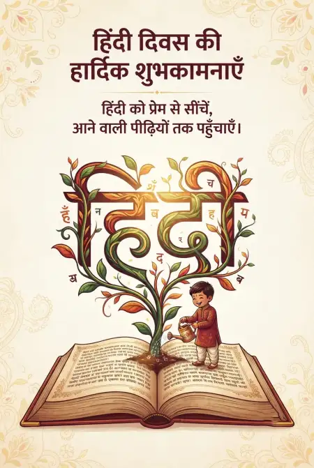 hindi diwas wishes greeting card 2026 - Happy Hindi Diwas Wishes 2026
