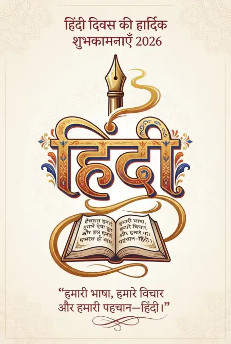 hindi diwas wishes images with hindi quotes 2026 - Happy Hindi Diwas Wishes 2026