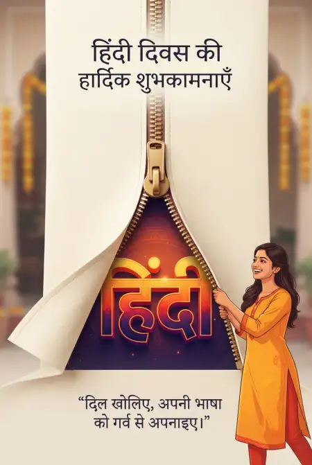 hindi diwas wishes poster 2026 - Happy Hindi Diwas Wishes 2026