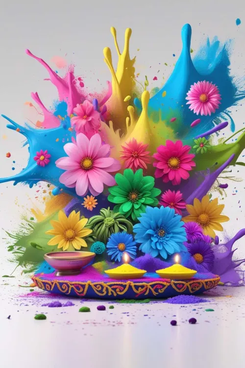 holi background template with artistic style