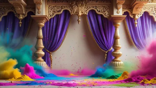 holi background with vibrant color smoke effect