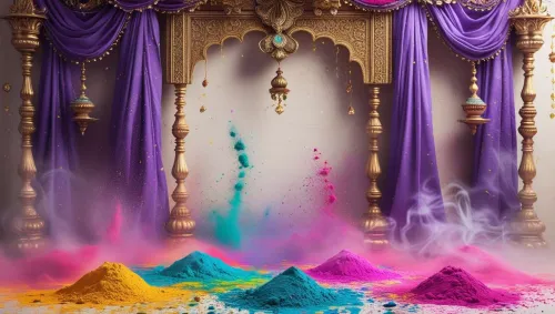 holi celebration background with cultural elements