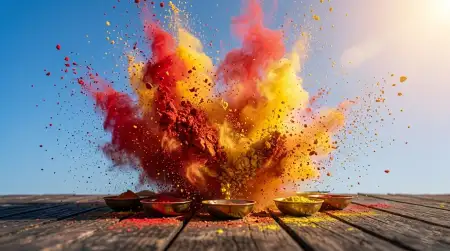 Holi Poster Background Red Yellow Blue Theme - Free Holi Poster Background Download