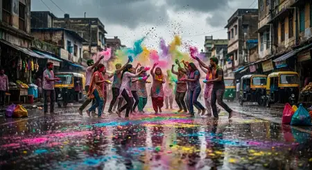 Holi Poster Background Square Format Social Post - Free Holi Poster Background Download