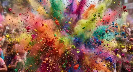Holi Poster Background With Color Powder Explosion - Free Holi Poster Background Download