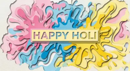 Holi Poster Background With Happy Holi Typography - Free Holi Poster Background Download