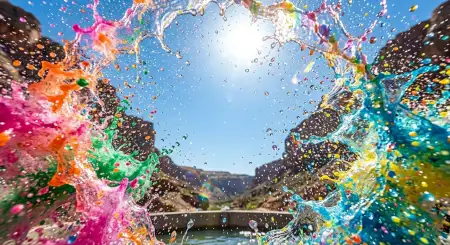 Holi Poster Background With Water Splash - Free Holi Poster Background Download