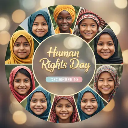 Free Human Rights Day School Competition Poster Background Download