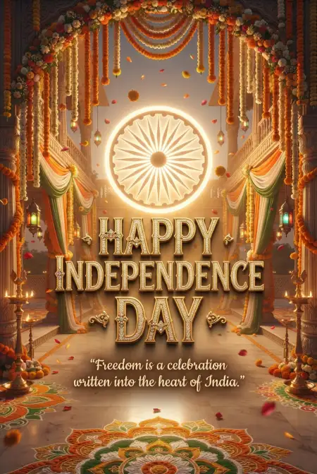 Independence Day 2026 Creative Indian Patriotic Greeting Post - Free Indian Independence Day Wishes 2026 Download