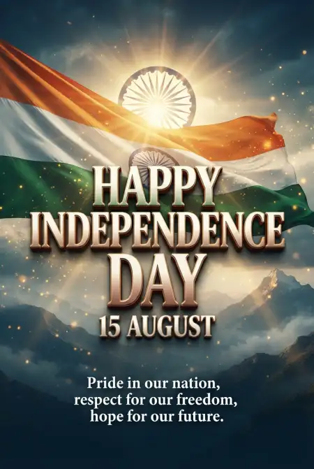 Independence Day 2026 Patriotic Wishes - Free Indian Independence Day Wishes 2026 Download