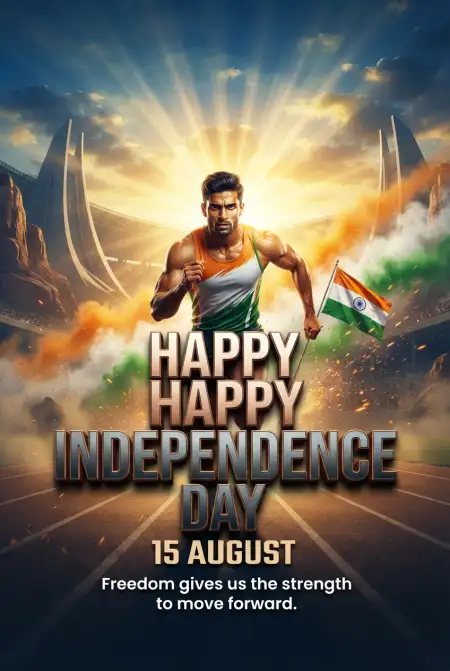 Independence Day 2026 Poster Wishes - Free Indian Independence Day Wishes 2026 Download