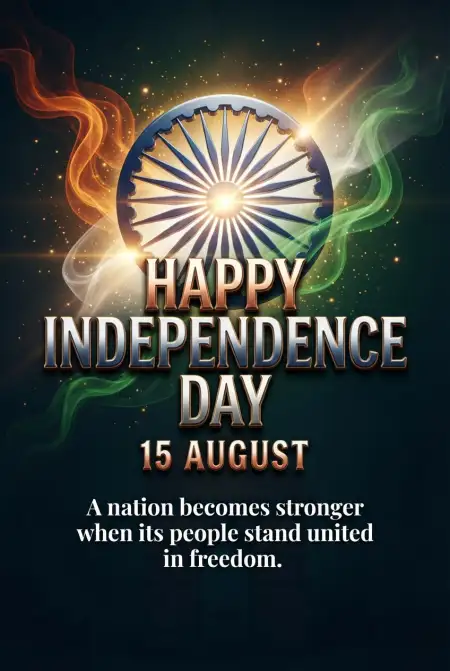 Independence Day 2026 Whatsapp Wishes - Free Indian Independence Day Wishes 2026 Download