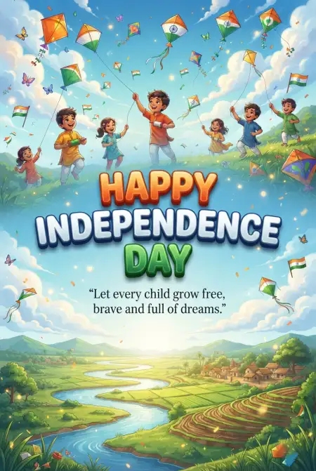 Independence Day Wishes 2026 For Kids Images - Free Indian Independence Day Wishes 2026 Download