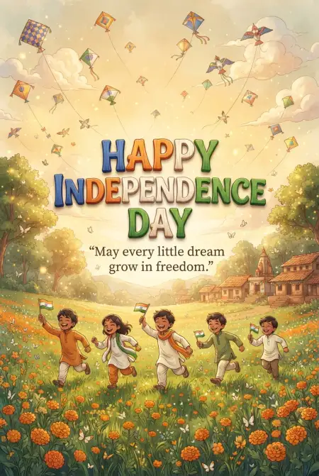 Independence Day Wishes 2026 For Kids - Free Indian Independence Day Wishes 2026 Download
