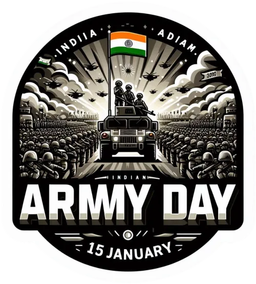 indian army day png 2025 with bold typography