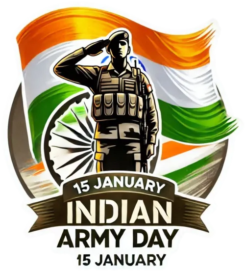 indian army day png 2025 with soldiers silhouette