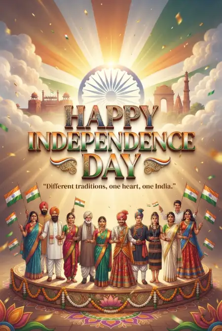 Indian Flag Independence Day Wishes 2026 - Free Indian Independence Day Wishes 2026 Download