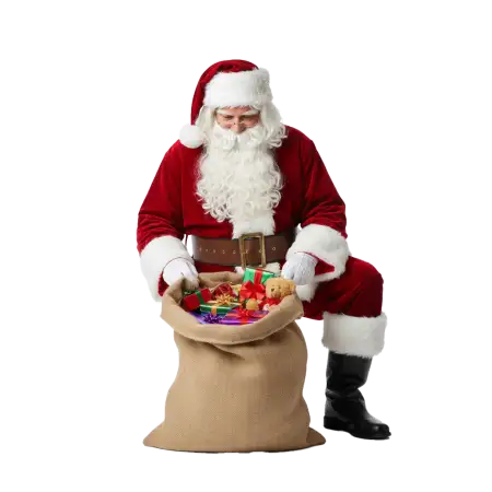 Indian Style Santa Claus With Gifts Png - Free Santa Claus With Gifts Png Download