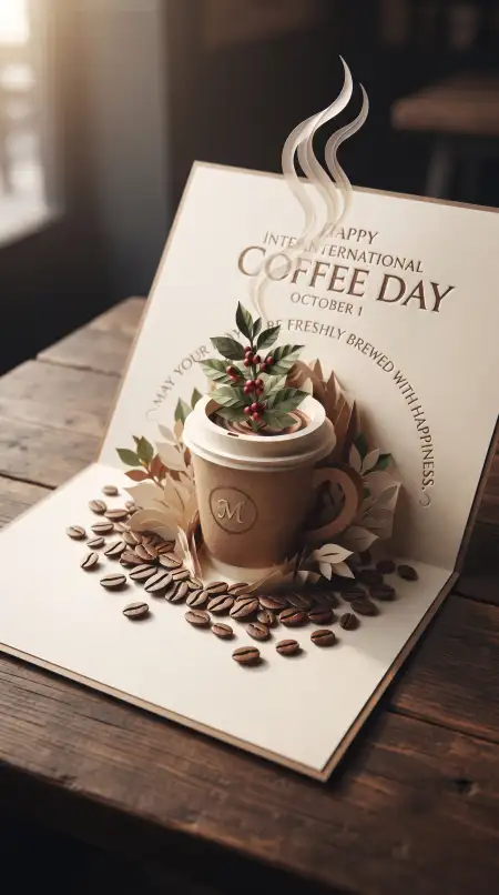 international coffee day 2026 card design