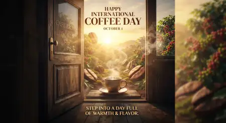 international coffee day 2026 facebook greeting post - International Coffee Day 2026