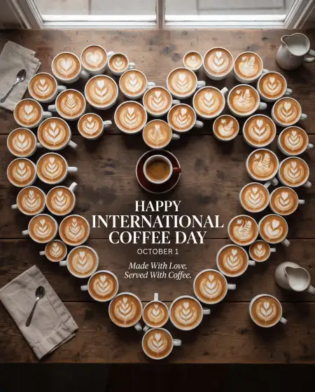 international coffee day 2026 greeting card free download - International Coffee Day 2026