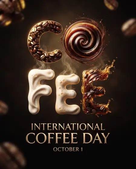 international coffee day 2026 whatsapp status design - International Coffee Day 2026