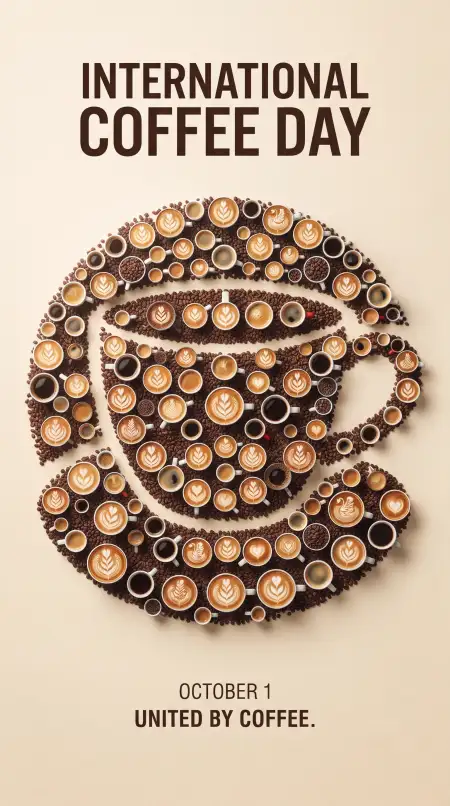 international coffee day creative coffee cup design