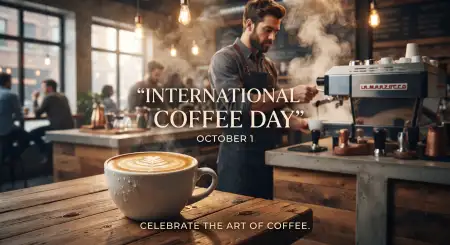 international coffee day latte art