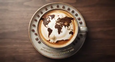 international coffee day steaming coffee cup png