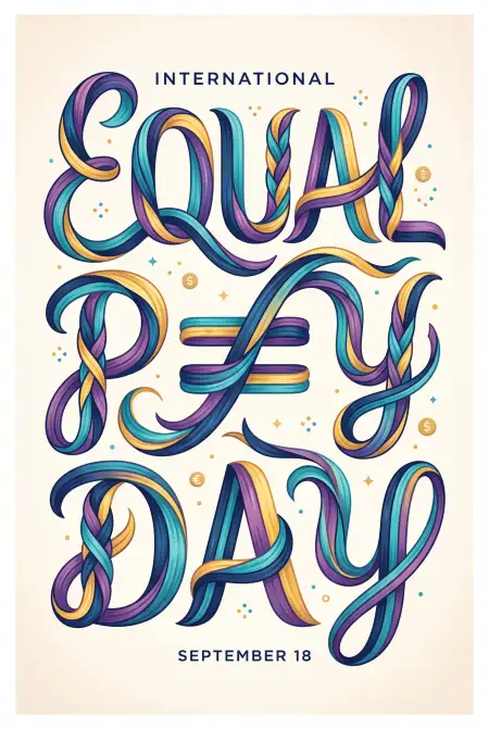 international equal pay day typography design
