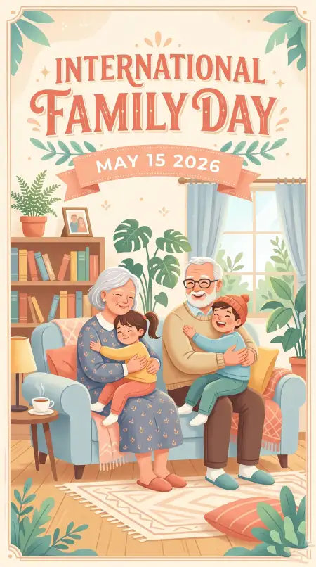 Free International Family Day 2026 Family Care Illustration Image Download