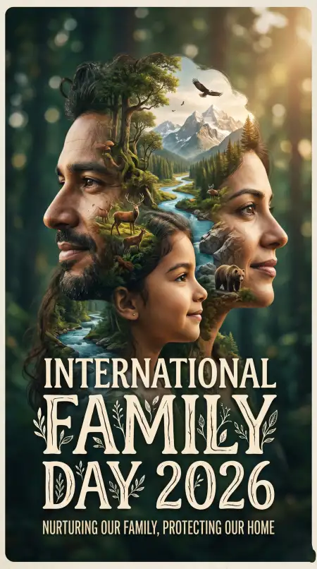 International Family Day 2026 Poster With Family Illustration - Free International Family Day 2026 Download