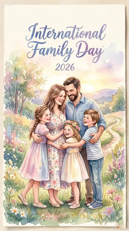 International Family Day 2026 Realistic Family Painting - Free International Family Day 2026 Download