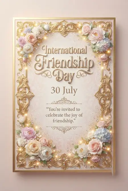 Free International Friendship Day Digital Invitation Background Image Download