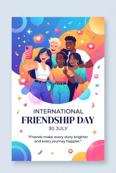 international friendship day poster template