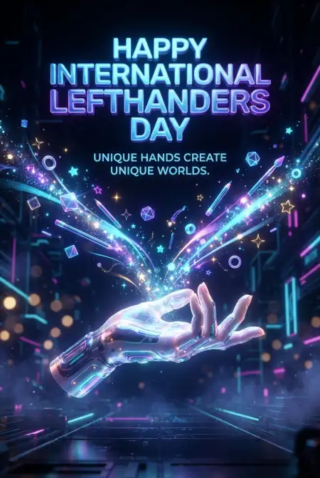 International Lefthanders Day 4k Poster Design - Free International Lefthanders Day 2026 Download