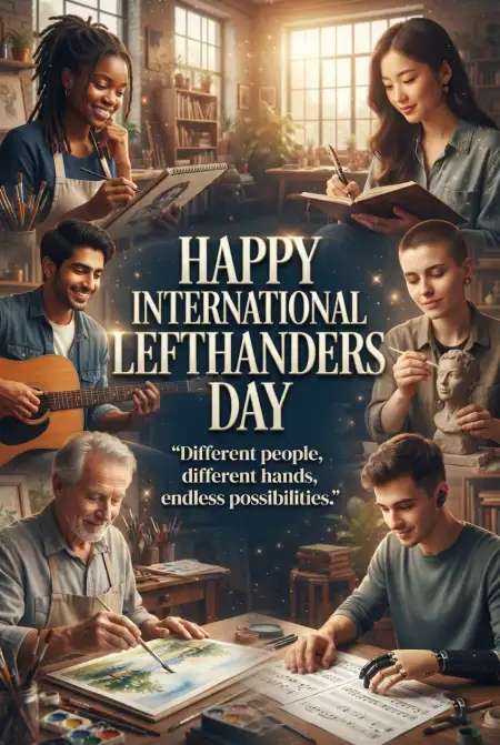 International Lefthanders Day Artistic Poster - Free International Lefthanders Day 2026 Download