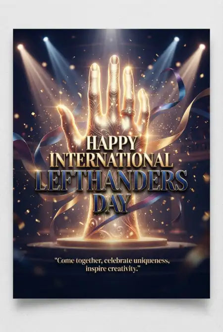 International Lefthanders Day Celebration Poster 2026 - Free International Lefthanders Day 2026 Download