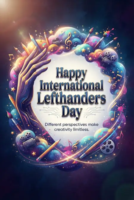 International Lefthanders Day Colorful Background 2026 - Free International Lefthanders Day 2026 Download