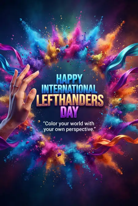 International Lefthanders Day Colorful Wallpaper - Free International Lefthanders Day 2026 Download