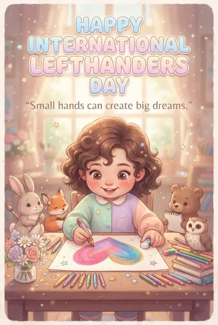 International Lefthanders Day Cute Illustration - Free International Lefthanders Day 2026 Download