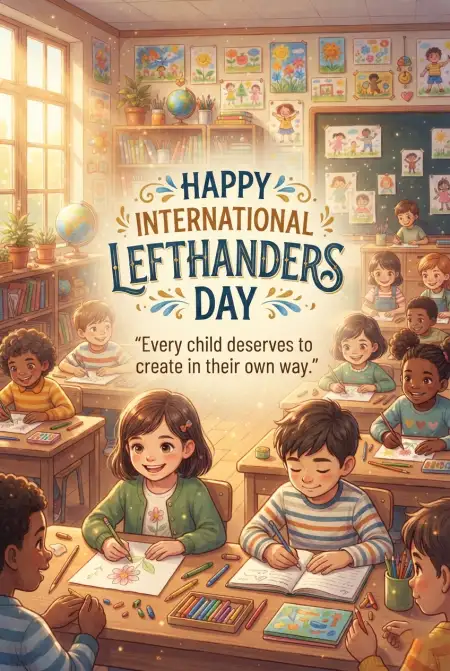 International Lefthanders Day Educational Poster 2026 - Free International Lefthanders Day 2026 Download