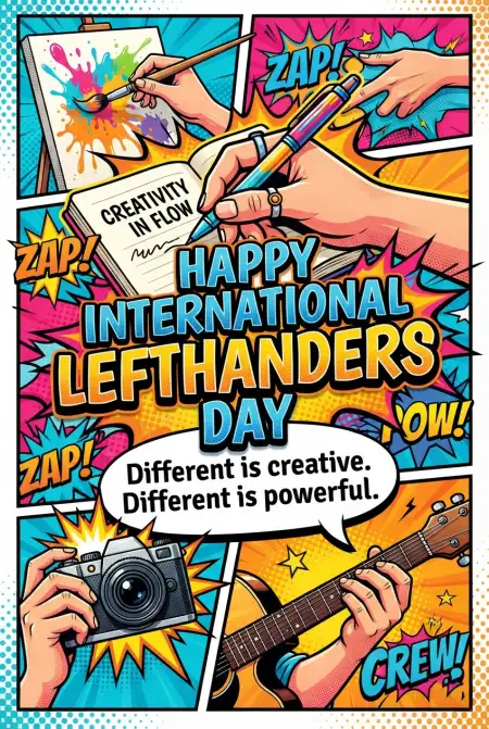 International Lefthanders Day Funny Illustration - Free International Lefthanders Day 2026 Download