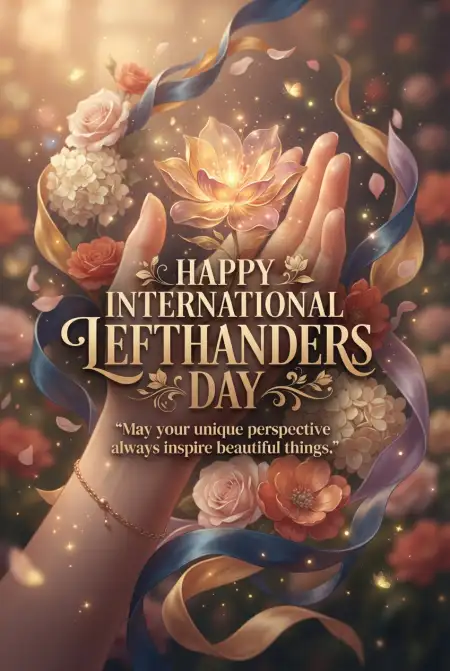 International Lefthanders Day Greeting Graphics - Free International Lefthanders Day 2026 Download